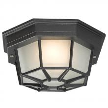  301401 BLK - Outdoor Cast Aluminum Ceiling Fixture - Black w/ Frosted Glass